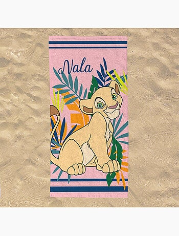 Serviette de plage Nala Roi Lion Tropical 70x140 cm - 100% Polyester - Jaune
