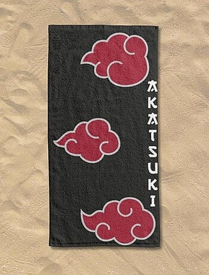 Serviette Naruto Akatsuki - Coton éponge 152x76 Cm, Licenciée, Pour Plage/piscine/déco