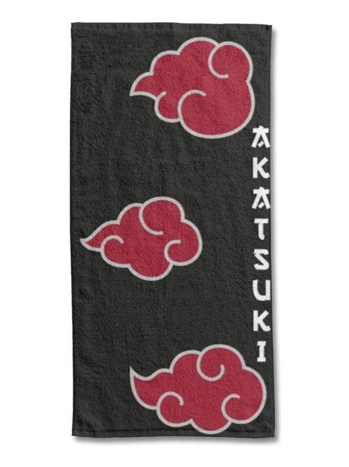 Serviette De Plage Naruto Shippuden Akatsuki 75x150 cm - 100% Coton - 300 GSM - Noir - Kiabi