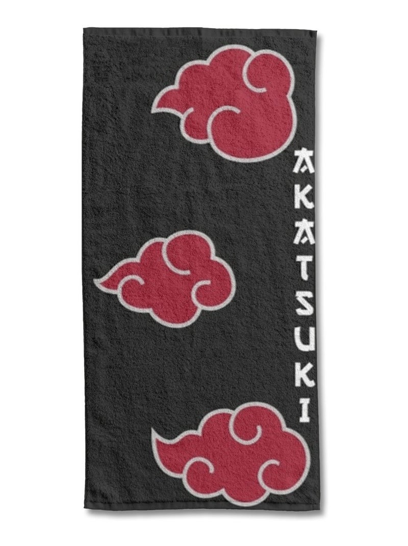 Serviette de plage Naruto Shippuden Akatsuki 75x150 cm - 100% Coton - 300 GSM Noir - Kiabi