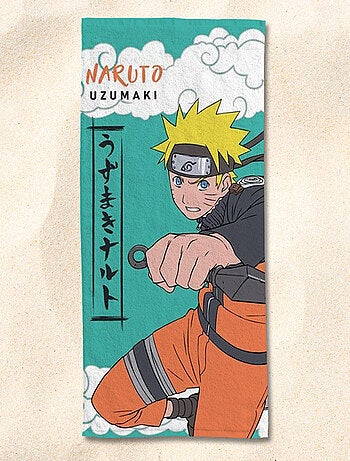 Serviette de plage Naruto Uzumaki 75x150 cm - 100% Coton - Bleu