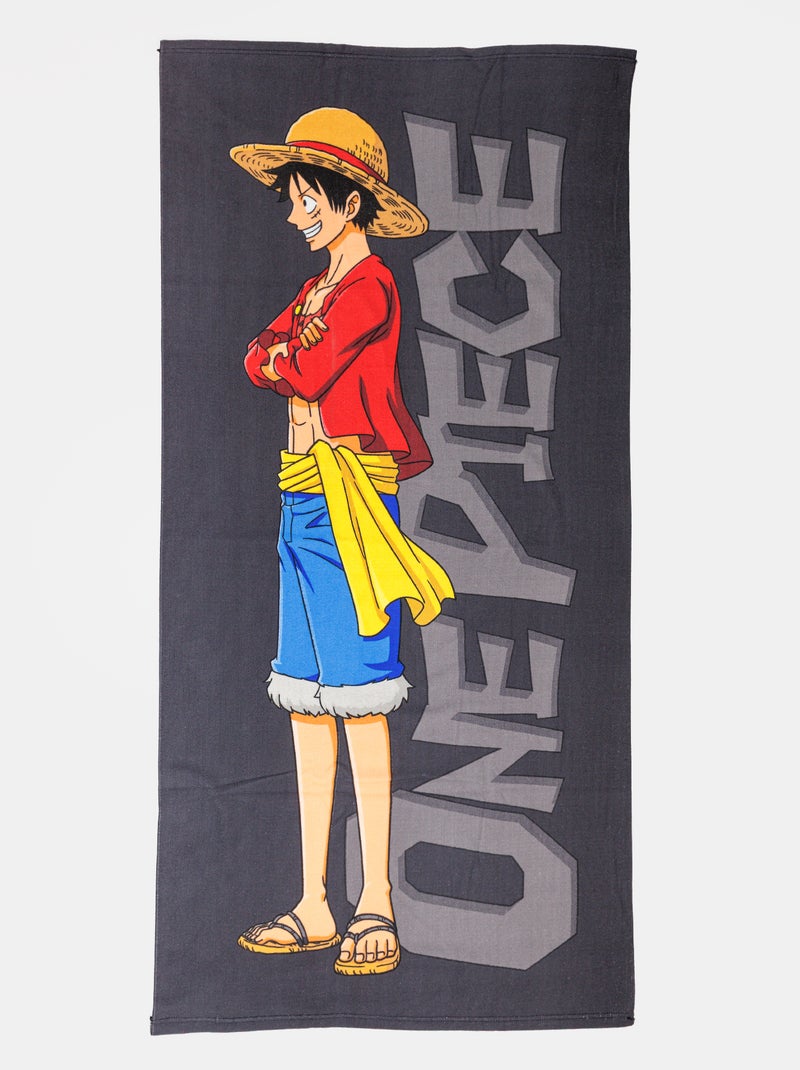 Serviette de plage 'One piece' Noir - Kiabi