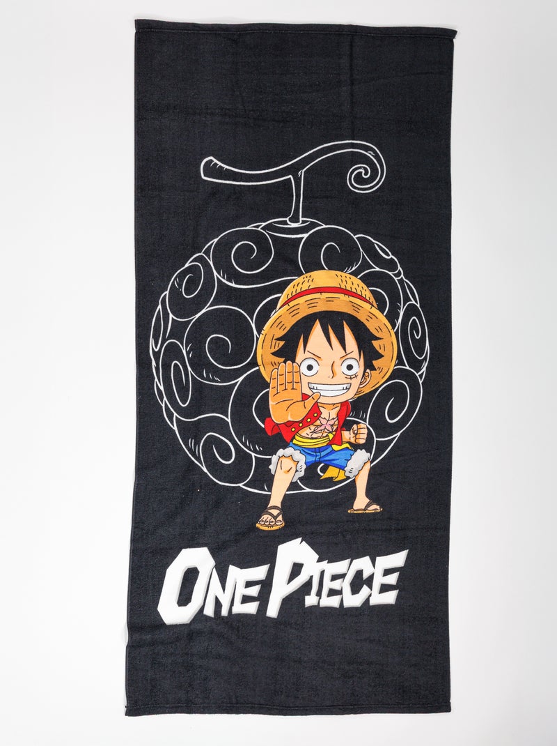 Serviette de plage 'One piece' Noir - Kiabi