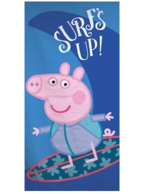 Serviette de plage ou drap de bain peppa pig surf - 70 x 140 cm - 100% coton - Kiabi