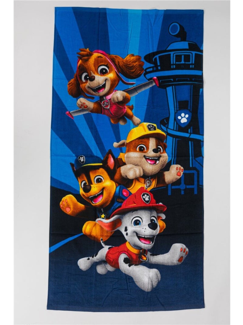Serviette de plage Pat'Patrouille : Chase, Marcus, Stella et Ruben 70x140 cm Bleu - Kiabi