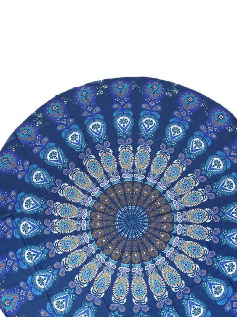 Serviette de plage ronde fine RADO Bleu - Kiabi