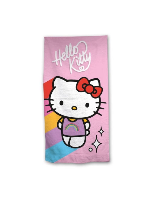Serviette de plage Rose - Hello Kitty  - 70x140 cm - Kiabi
