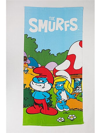 serviette de plage Schtroumpfs le grand schtroumpf avec La Schtroumpfette 70x140cm