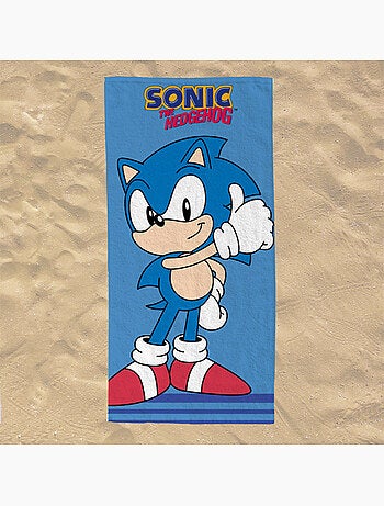 Serviette de plage Sonic classique 70x140 cm - 100% Polyester - Bleu