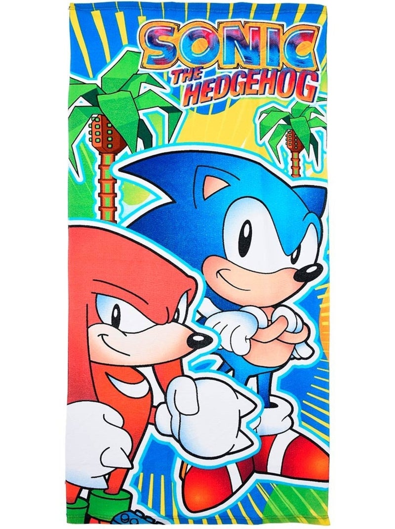 Serviette de plage sonic| licence officielle Bleu Jaune - Kiabi