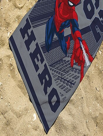 Serviette de plage Spiderman Hero 75x150 cm - 100% Coton - Gris