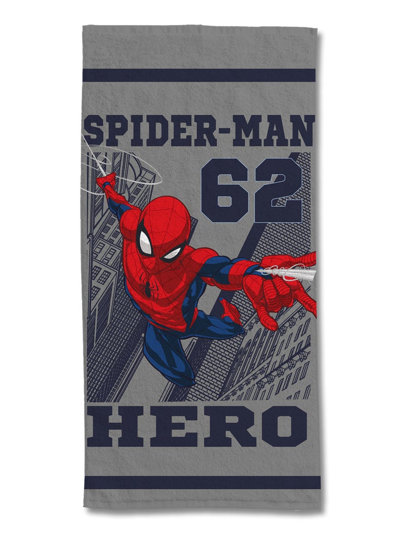 Serviette de plage Spiderman Hero  75x150 cm - 100% Coton - Gris Gris - Kiabi