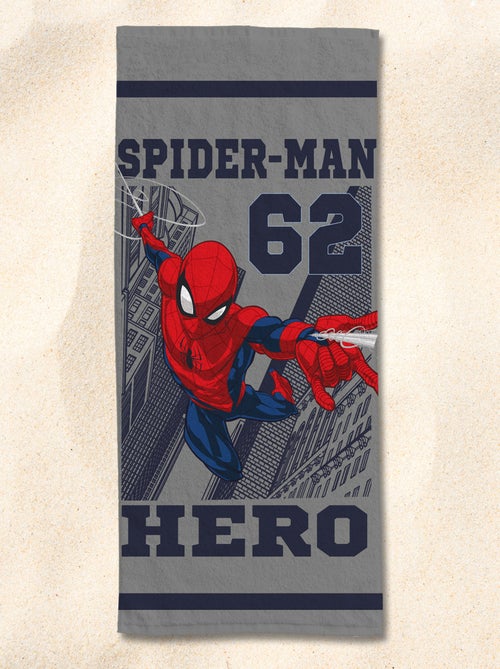 Serviette de plage Spiderman Hero  75x150 cm - 100% Coton - Gris - Kiabi