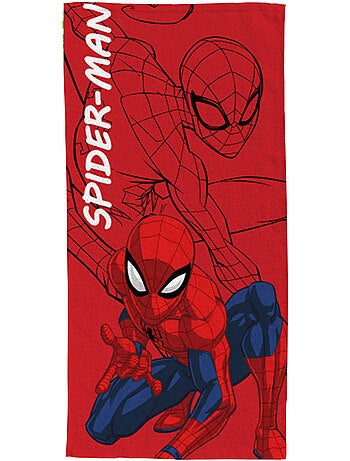 Serviette de plage Spiderman Super-Héros Action 70x140 cm - 100% Polyester - Rouge