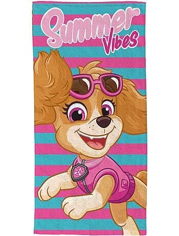Serviette de plage Stella Pat Patrouille 70x140 cm - 100% Polyester - Rose