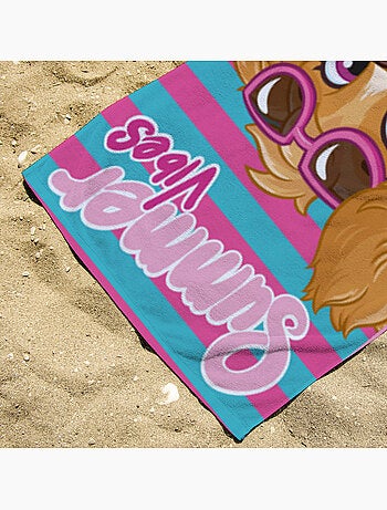 Serviette de plage Stella Pat Patrouille 70x140 cm - 100% Polyester - Rose
