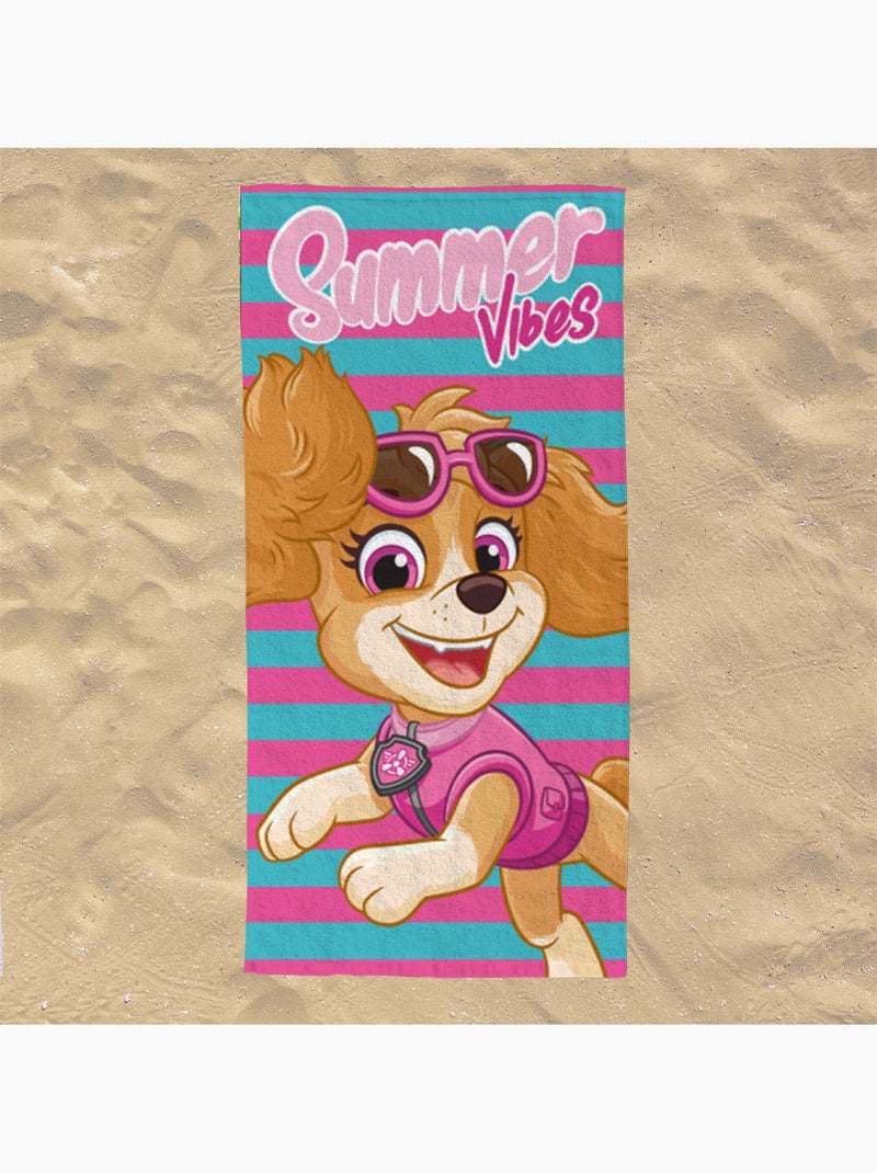 Serviette de plage Stella Pat Patrouille 70x140 cm - 100% Polyester - Rose Rose - Kiabi