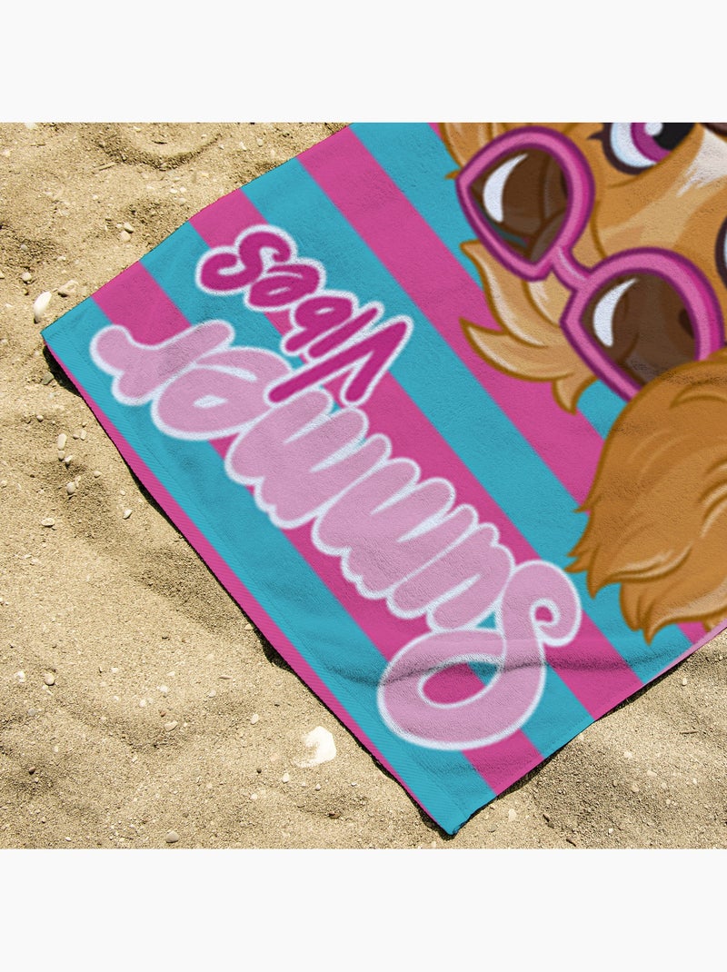 Serviette de plage Stella Pat Patrouille 70x140 cm - 100% Polyester - Rose Rose - Kiabi