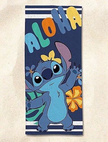Serviette de plage Stitch Aloha 75x150 cm - 100% Coton - Bleu