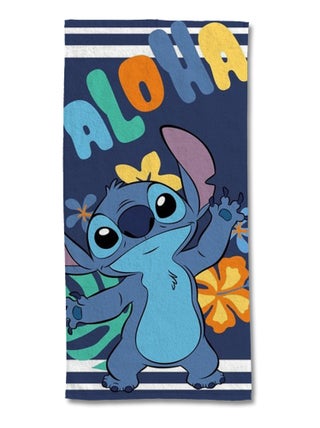 Serviette de plage Stitch Aloha 75x150 cm - 100% Coton - Bleu