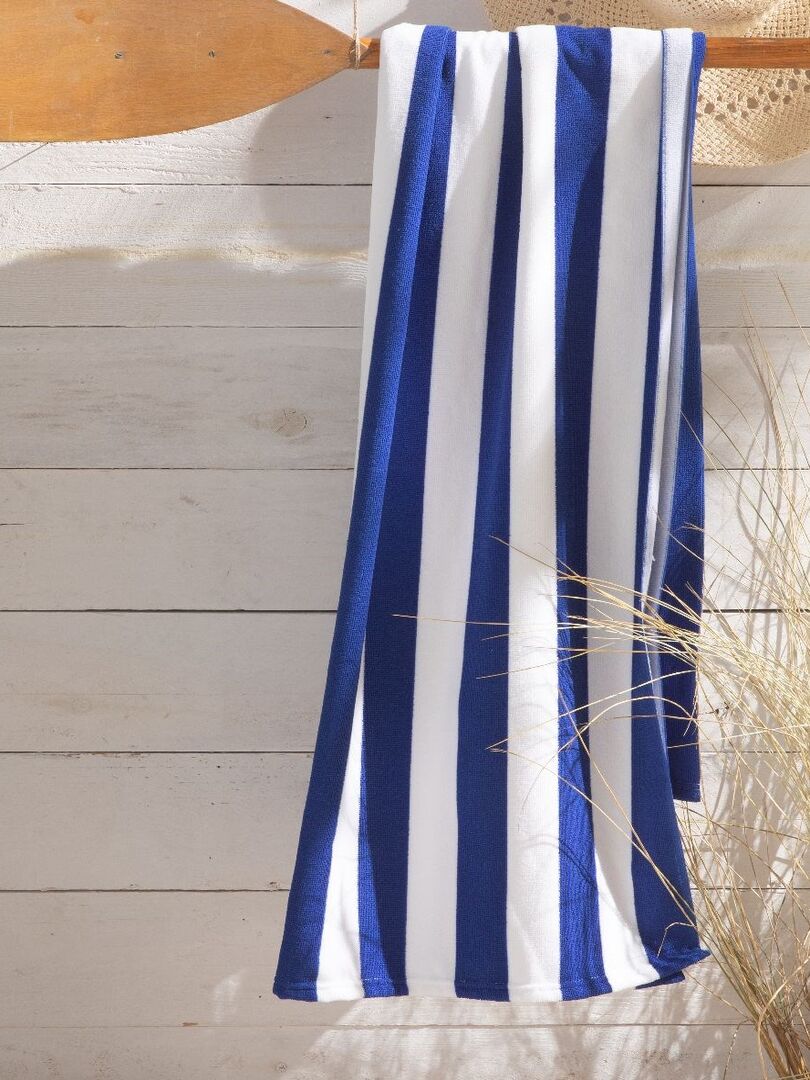 Serviette de plage SUMMER STRIPES - Bleu - Kiabi - 19.90€