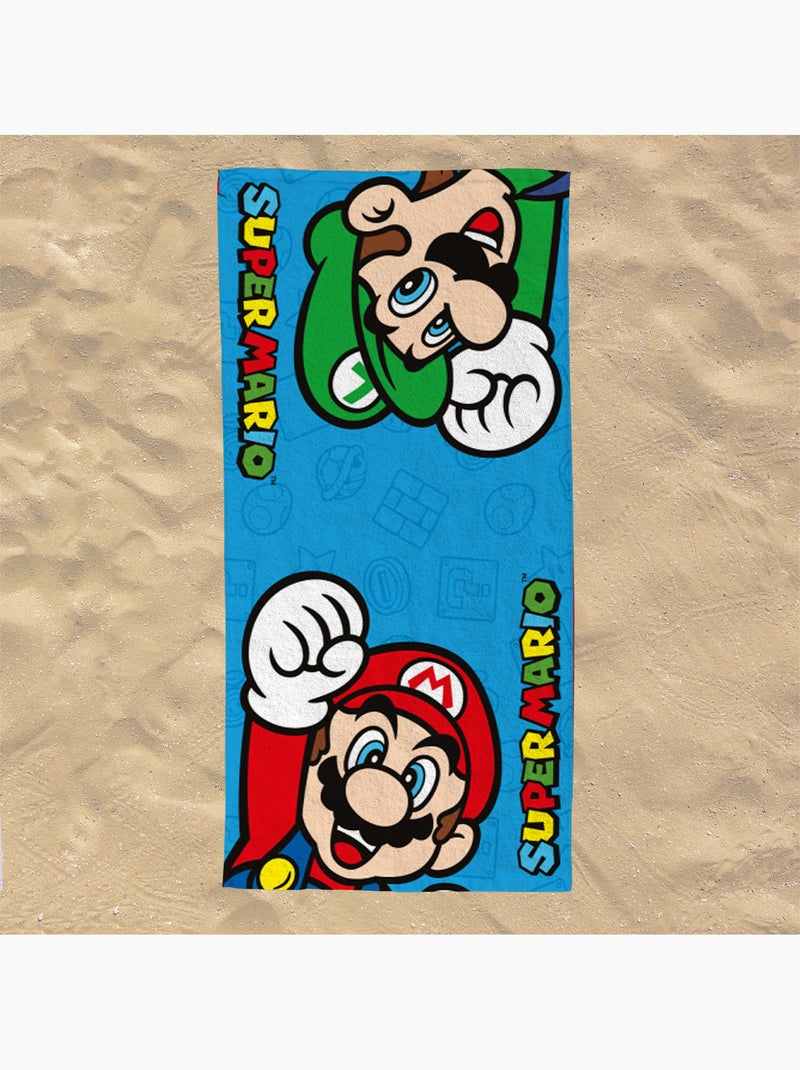 Serviette de Plage Super Mario - 100% Coton Bleu - Kiabi