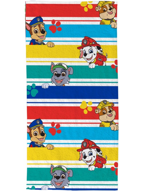 Serviette de plage Team Pat Patrouille 70x140 cm - 100% Polyester - Blanc - Kiabi