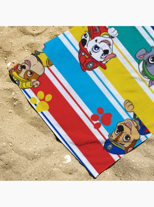 Serviette de plage Team Pat Patrouille 70x140 cm - 100% Polyester - Blanc - Kiabi