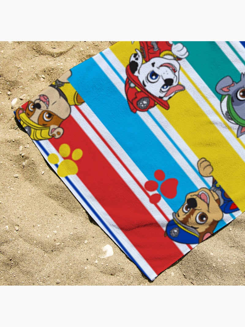 Serviette de plage Team Pat Patrouille 70x140 cm - 100% Polyester - Blanc Blanc - Kiabi