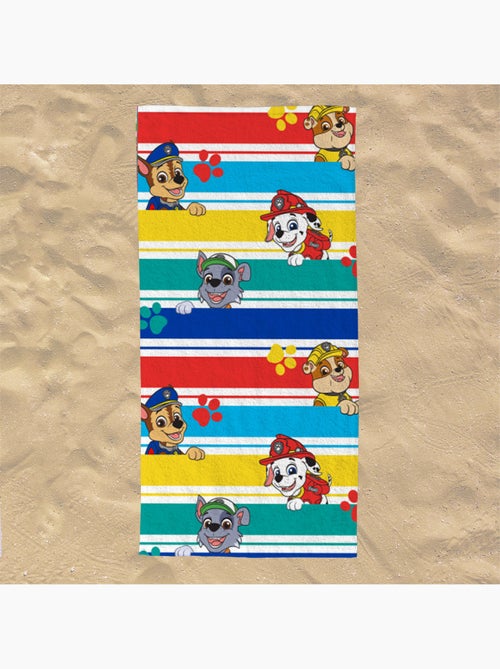 Serviette de plage Team Pat Patrouille 70x140 cm - 100% Polyester - Blanc - Kiabi