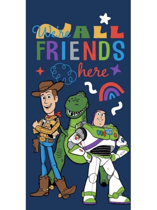 Serviette de plage Toy Story Woody, Rex et Buzz l'éclair 70 x 140 cm - Kiabi Serviette de plage Toy Story Woody, Rex et Buzz l'éclair 70 x 140 cm - Kiabi