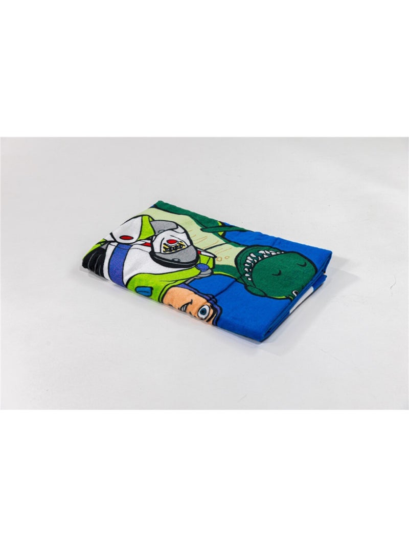 Serviette de plage Toy Story Woody, Rex et Buzz l'éclair  70 x 140 cm Bleu - Kiabi