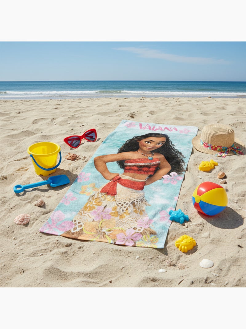 Serviette de plage Vaiana 100% Coton Bleu - Kiabi