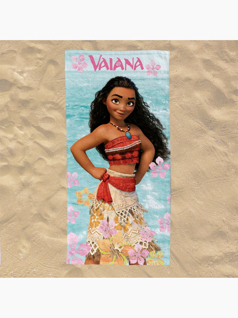 Serviette de plage Vaiana 100% Coton Bleu - Kiabi