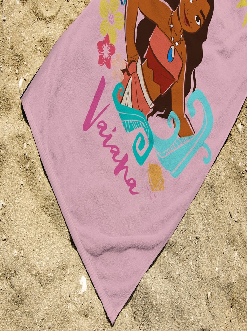 Serviette de plage Vaiana 75x150 cm - 100% Coton - Rose Rose - Kiabi