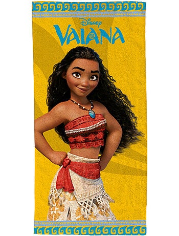 Serviette de plage Vaiana Maori 70x140 cm - 100% Polyester - Jaune