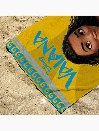 Serviette de plage Vaiana Maori 70x140 cm - 100% Polyester - Jaune