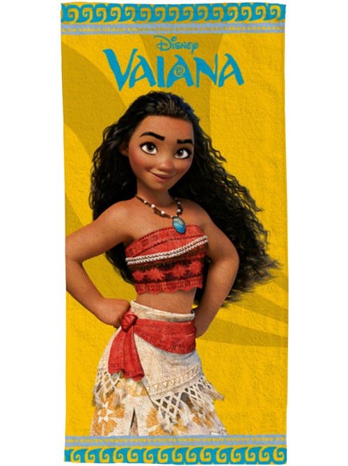 Serviette de plage Vaiana Maori 70x140 cm - 100% Polyester - Jaune - Kiabi