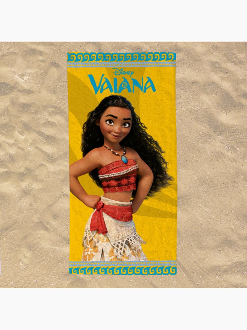 Serviette de plage Vaiana Maori 70x140 cm - 100% Polyester - Jaune Jaune - Kiabi