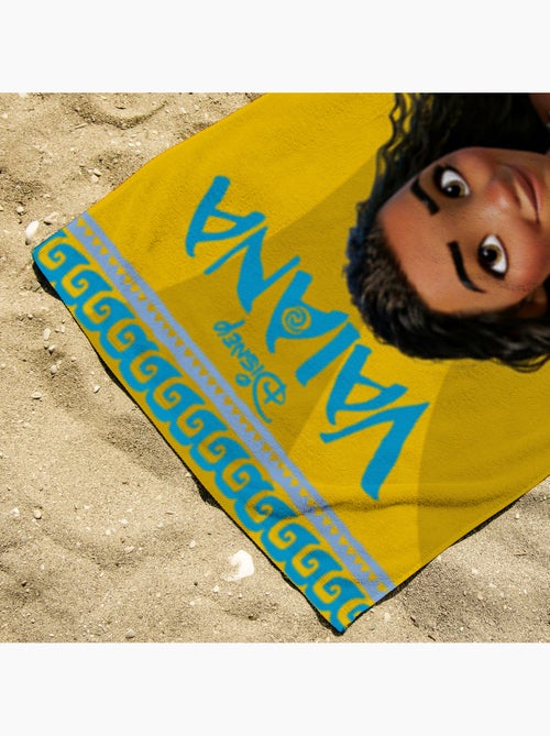 Serviette de plage Vaiana Maori 70x140 cm - 100% Polyester - Jaune - Kiabi