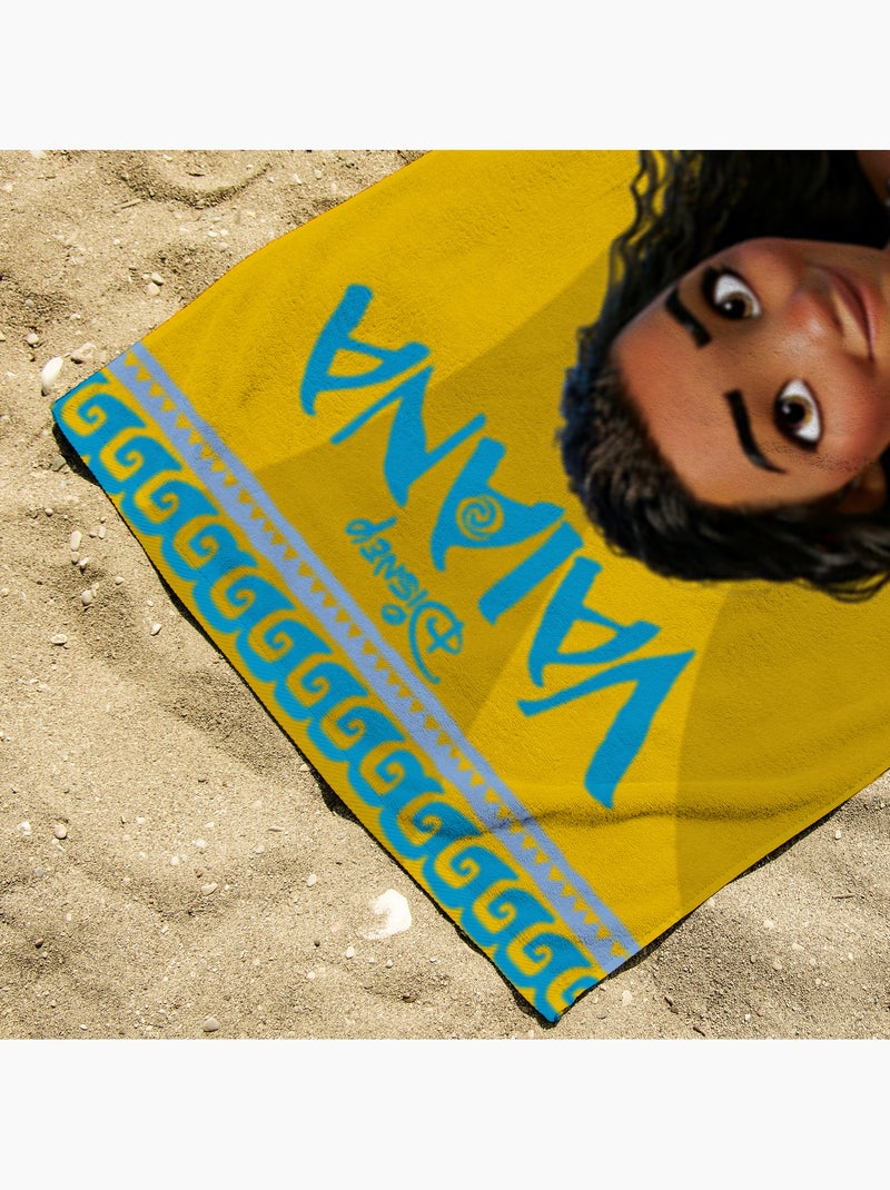 Serviette de plage Vaiana Maori 70x140 cm - 100% Polyester - Jaune Jaune - Kiabi