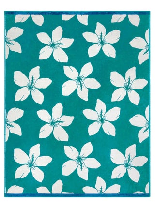 Serviette de plage XL éponge velours Jacquard Bleu 140x180 400g/m² - Bargara