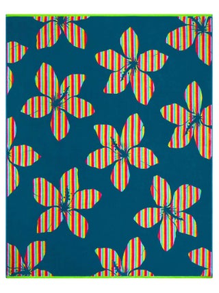 Serviette de plage XL éponge velours Jacquard Bleu 140x180 400g/m² - Yakama