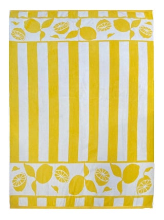 Serviette de plage XL éponge velours Jacquard Jaune 140x180 400g/m² - Limona