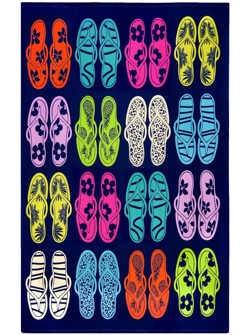 Serviette de plage XL microfibre Multicolore 140x170 220g/m² - Fiuzzi Multicolore - Kiabi