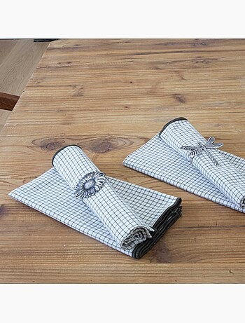 Serviette de table à carreaux en coton