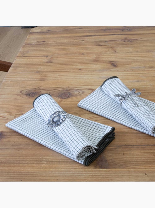 Serviette de table à carreaux en coton - Kiabi