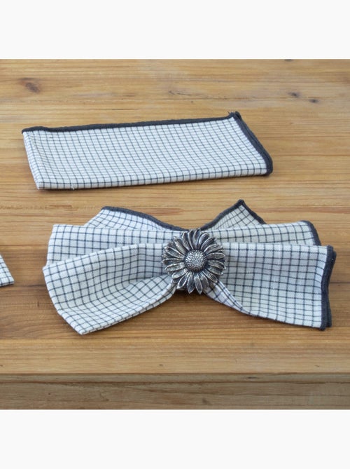 Serviette de table à carreaux en coton - Kiabi