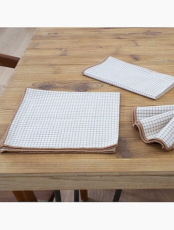 Serviette de table à carreaux en coton