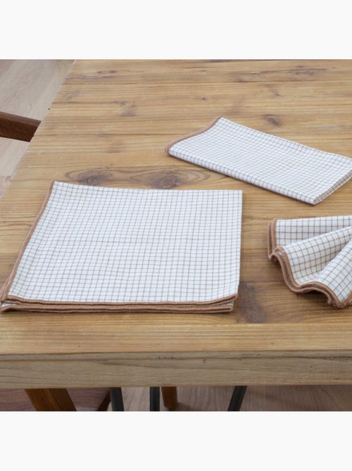 Serviette de table à carreaux en coton - Kiabi Serviette de table à carreaux en coton - Kiabi